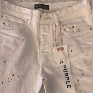 Purple brand jeans! Great condition Sz 32. Paint splatter, color white.